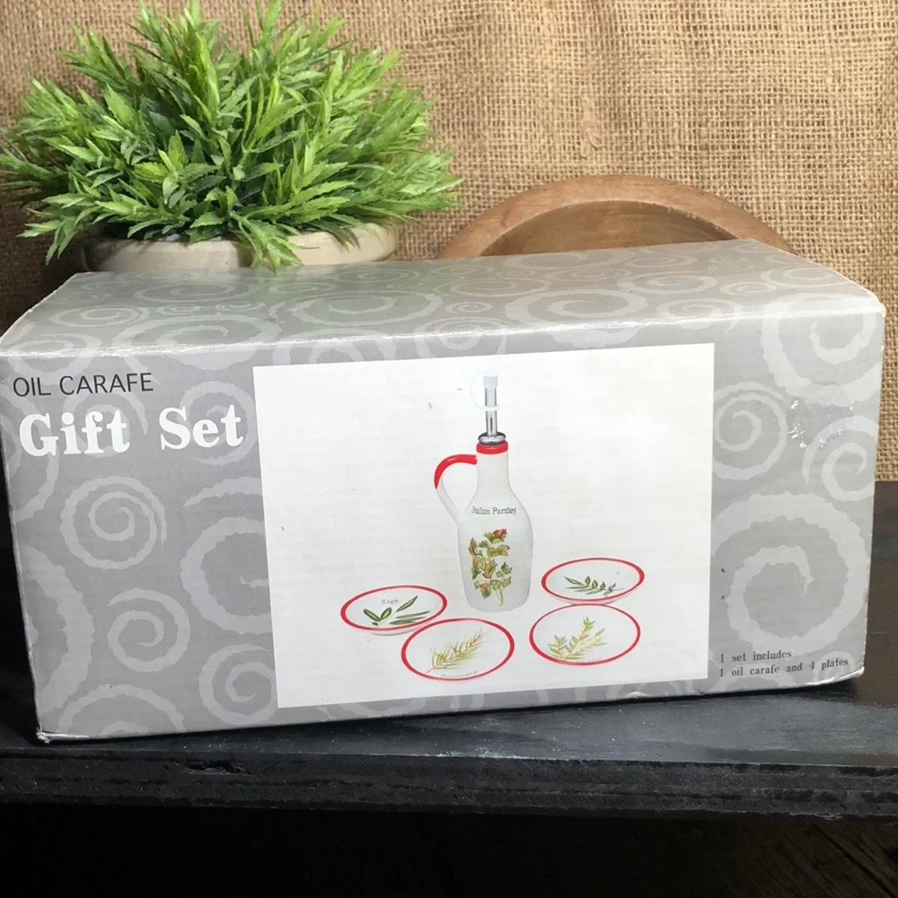 Oil Carafe Set Snacks Bread Herb Serving Set